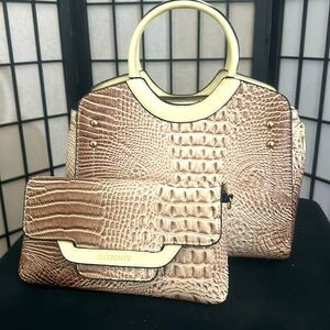 Brand New Medium Size Satchel Handbag With Clutch Bag Included